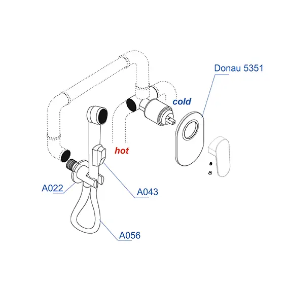 Встраиваемый комплект  WasserKRAFT A11056