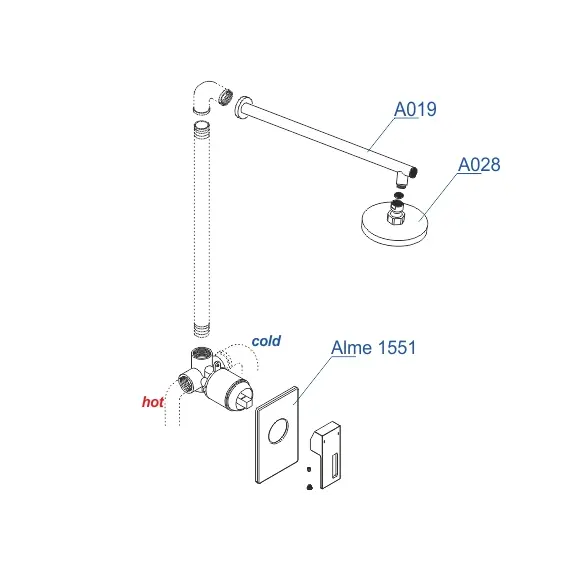 Встраиваемый комплект  WasserKRAFT A12528  для душа