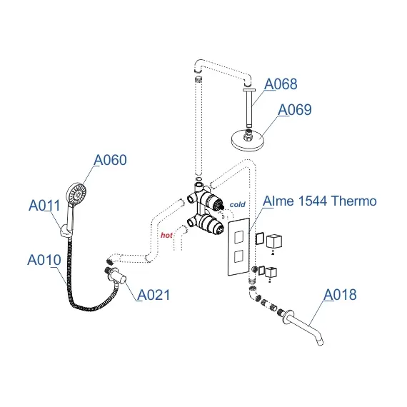 Встраиваемый комплект  WasserKRAFT A171568 Thermo