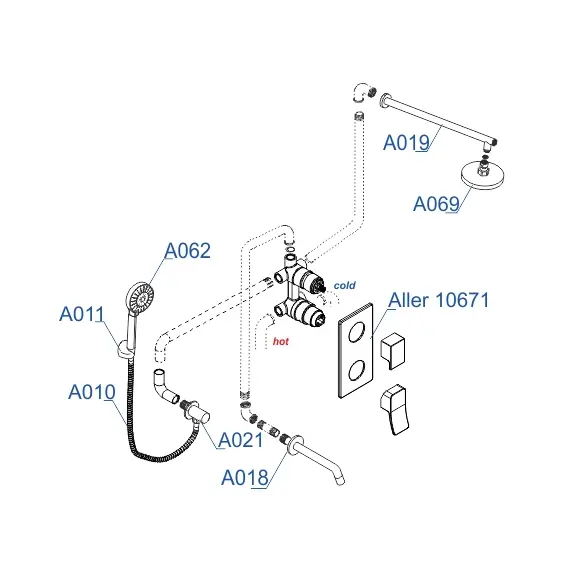 Встраиваемый комплект  WasserKRAFT A171619