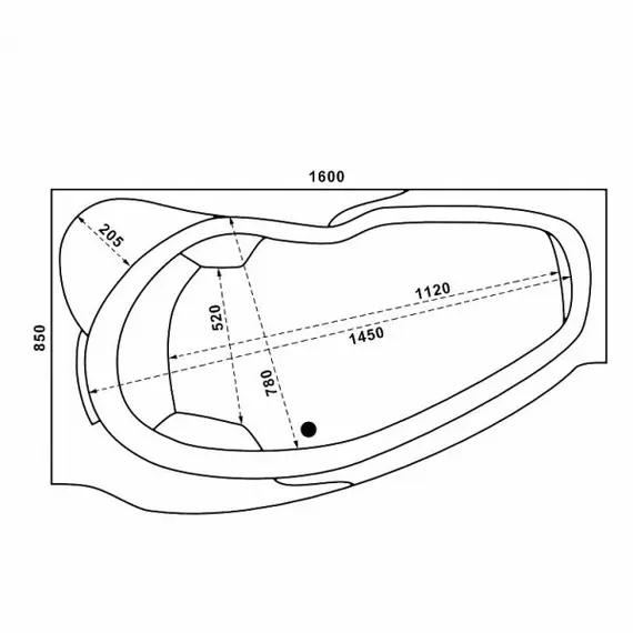 Ванна акриловая  BAS  МАРТИНИКА  160*84 L/R
