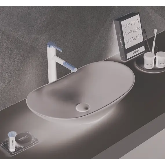 Раковина для ванной накладная овальная CeramaLux 7811