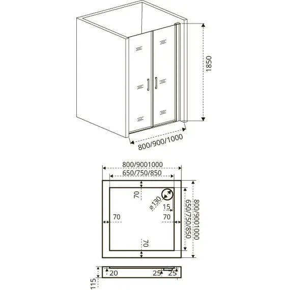 Душевая дверь распашная Good Door FANTASY SD