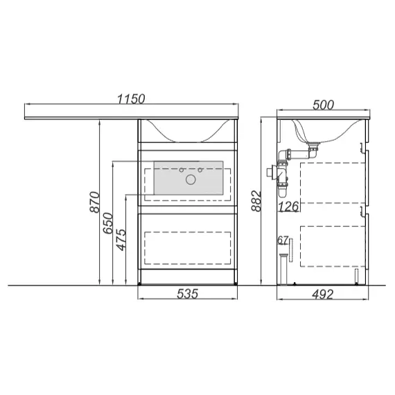 Тумба напольная с умывальником AQWELLA Forma 115