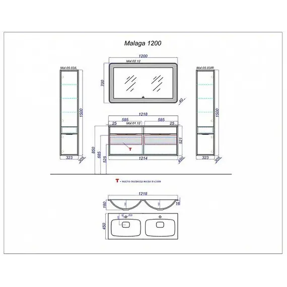 Зеркало AQWELLA Малага