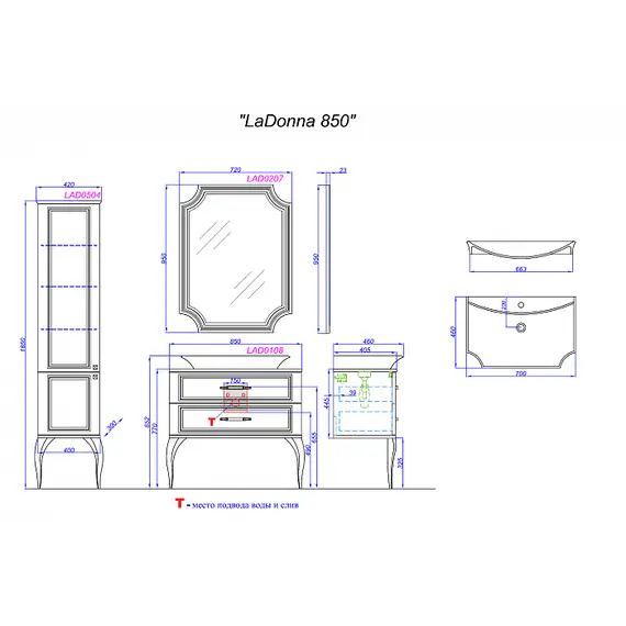 Зеркало AQWELLA LaDonna