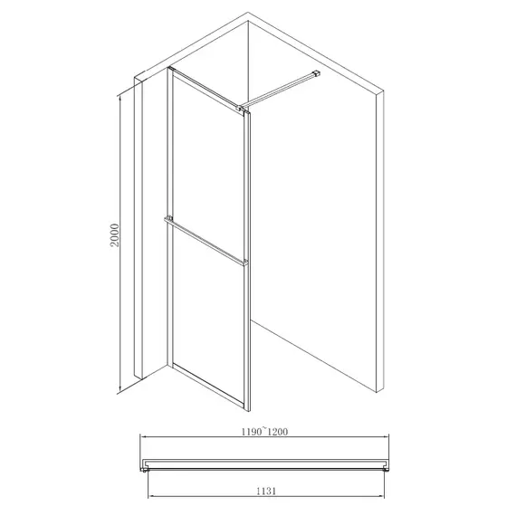 Душевая перегородка ABBER Immer Offen (толщина 6 мм)