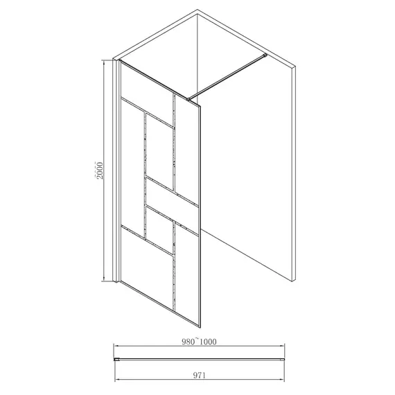 Душевая перегородка ABBER Immer Offen (толщина 6мм)