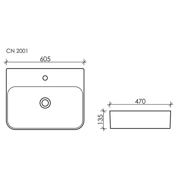 Умывальник накладной Ceramica Nova AURA CN2001