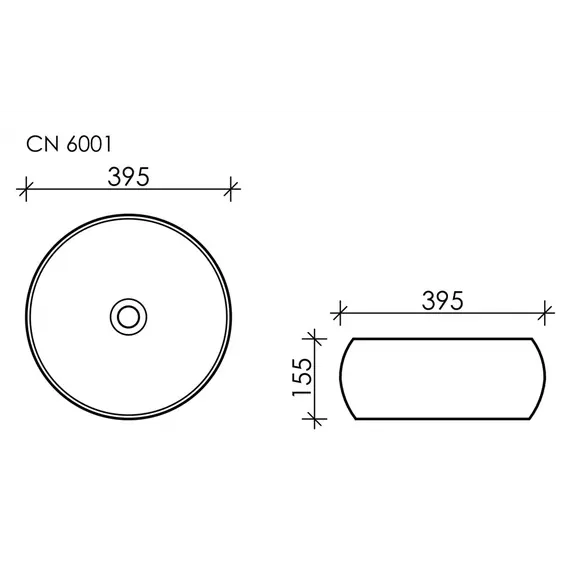 Умывальник чаша накладная круглая  Ceramica Nova Element CN6001