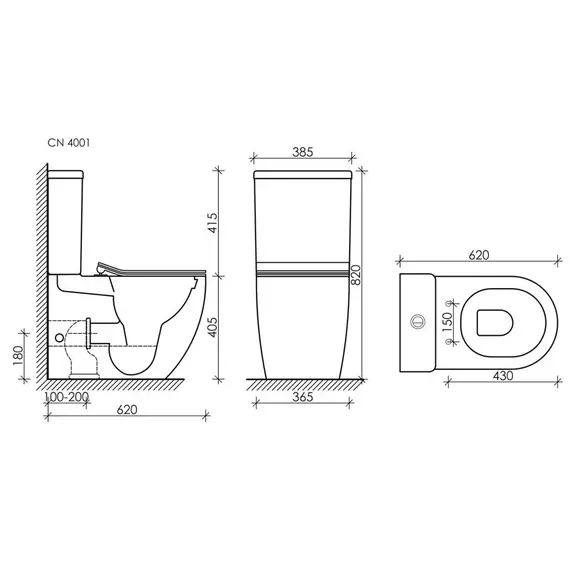Напольный пристенный унитаз Ceramica Nova Metropol Rimless CN4001
