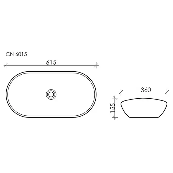 Умывальник чаша накладная овальная Ceramica Nova ElementCN6015
