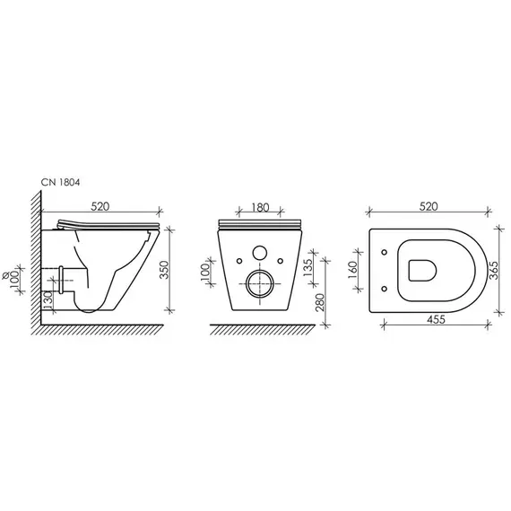 Подвесной унитаз  Ceramica Nova Highlight Rimless CN1804