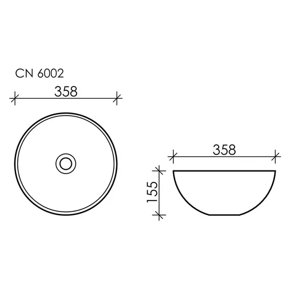 Умывальник чаша накладная круглая Ceramica Nova Element