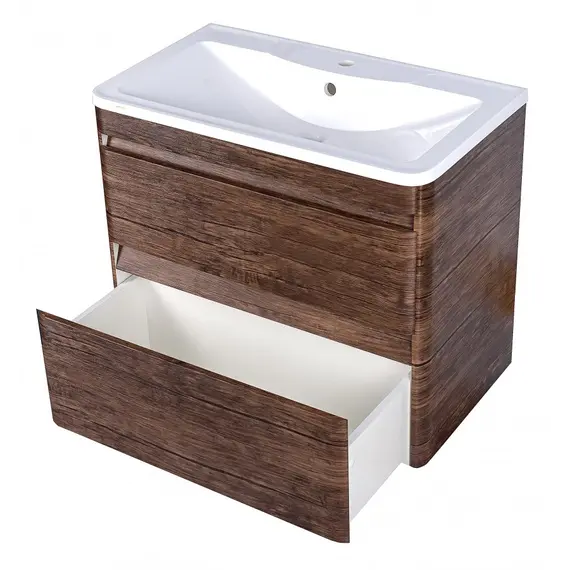 Тумба подвесная с раковиной Style Line  Атлантика, PLUS, старое дерево