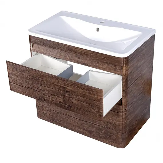 Тумба подвесная с раковиной Style Line  Атлантика, PLUS, старое дерево