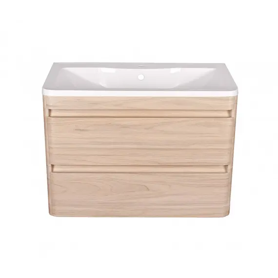 Тумба подвесная с раковиной Style Line  Атлантика, PLUS , ясень перламутр