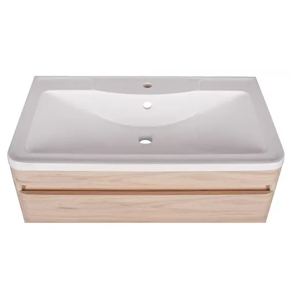 Тумба подвесная с раковиной Style Line  Атлантика, PLUS , ясень перламутр