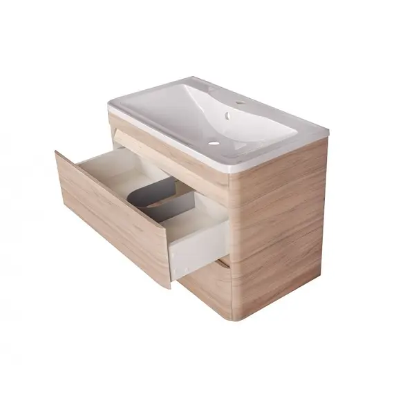 Тумба подвесная с раковиной Style Line  Атлантика, PLUS , ясень перламутр