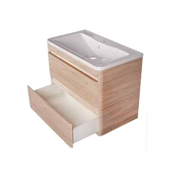 Тумба подвесная с раковиной Style Line  Атлантика, PLUS , ясень перламутр