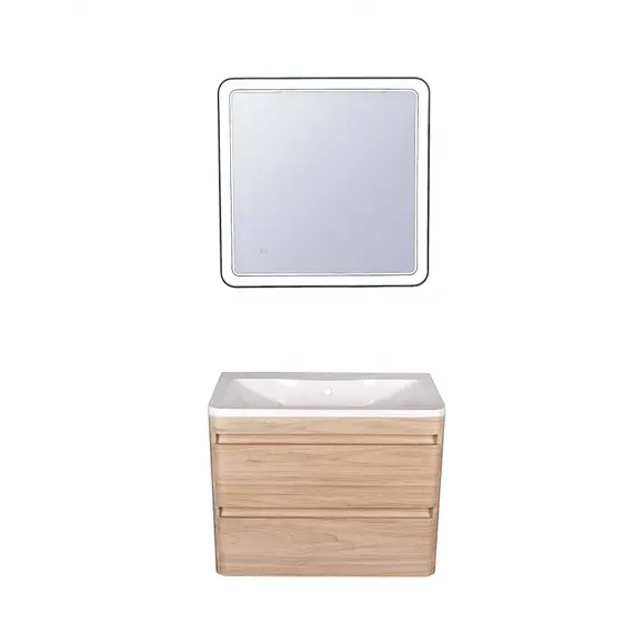 Тумба подвесная с раковиной Style Line  Атлантика, PLUS , ясень перламутр