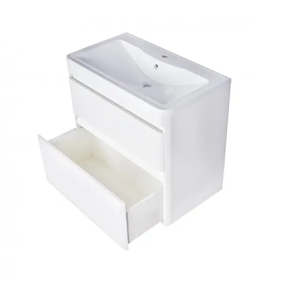 Тумба подвесная с раковиной Style Line  Атлантика, PLUS, белый
