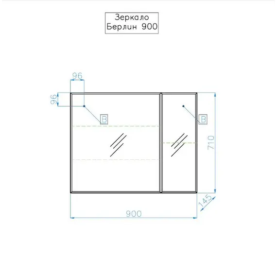 Зеркальный шкаф Style Line Берлин 90