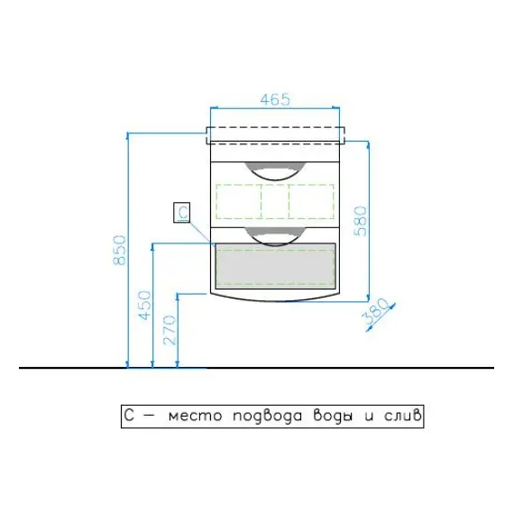 Тумба подвесная с раковиной Style Line Жасмин