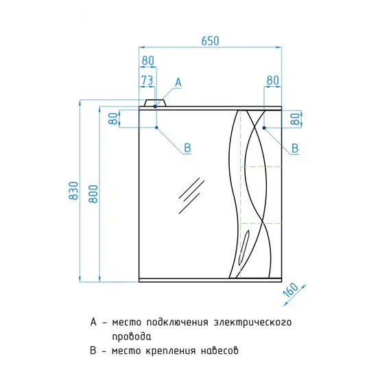 Зеркальный шкаф Style Line Амелия