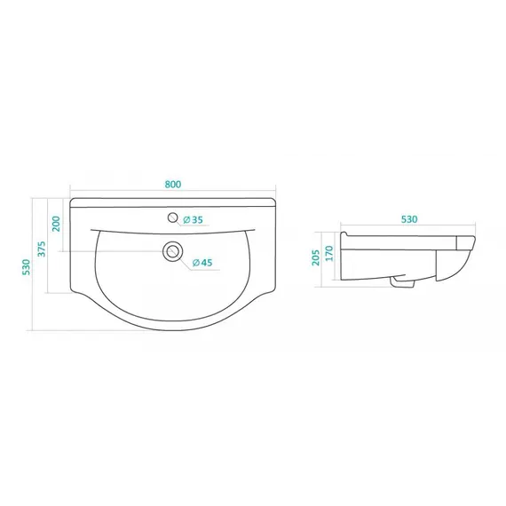 Тумба напольная с раковиной Style Line Жасмин