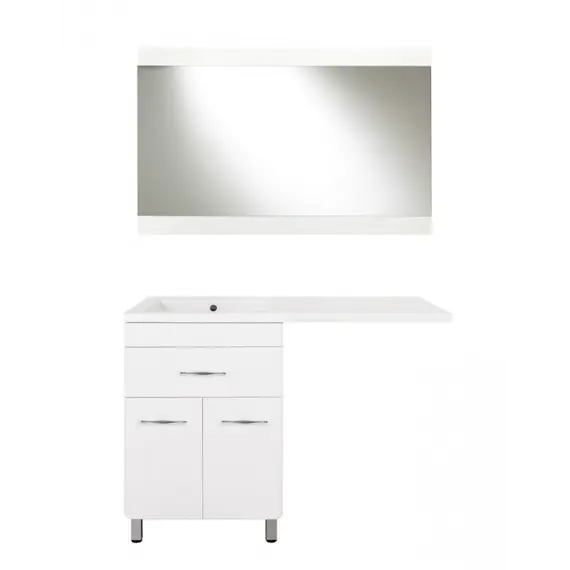 Тумба напольная Style Line ВаЛеРо 60см с раковиной под стиральную машину 120см, Люкс белая, PLUS