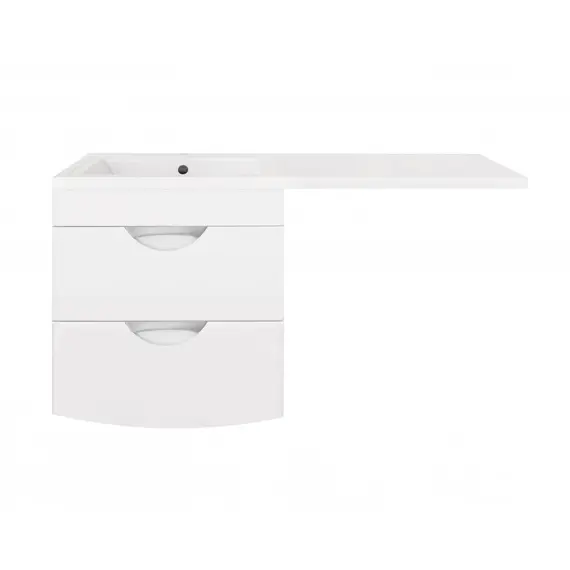 Тумба подвесная Style Line Жасмин 2 60 Люкс белая, PLUS (2 ящ.) с раковиной Даллас 120 L/R