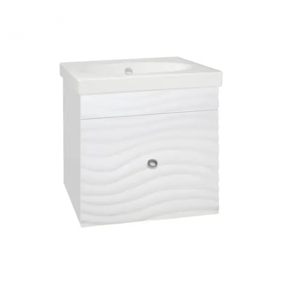 Тумба подвесная с раковиной Style Line Вероника  Комо 60/80  Люкс белая, PLUS