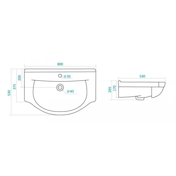 Тумба напольная с раковиной Style Line Эко Фьюжн