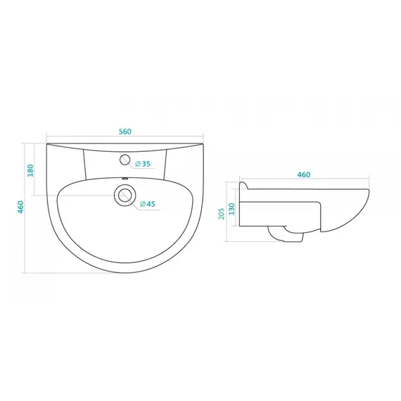 Тумба напольная с раковиной Style Line Эко Волна
