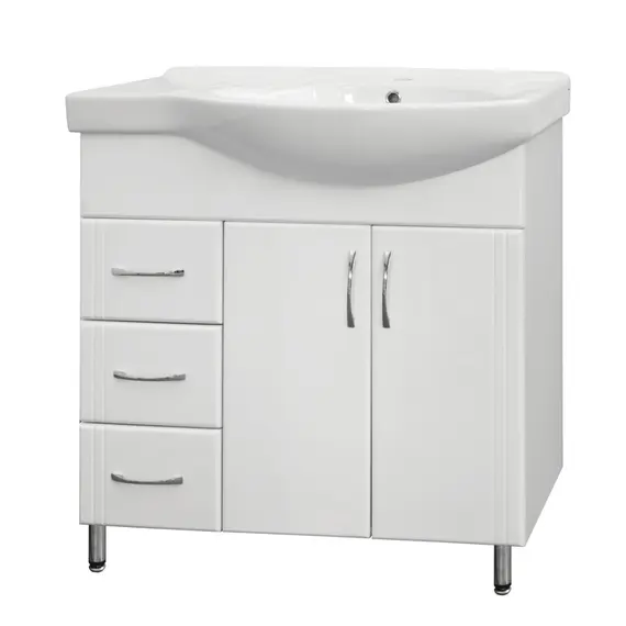 Тумба напольная с раковиной Style Line Эко Стандарт №25 82 L/R белая