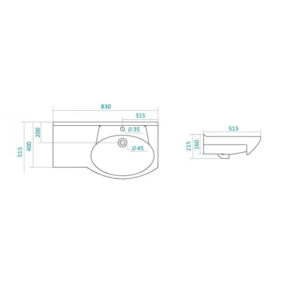 Тумба напольная с раковиной Style Line Эко Стандарт №25 82 L/R белая