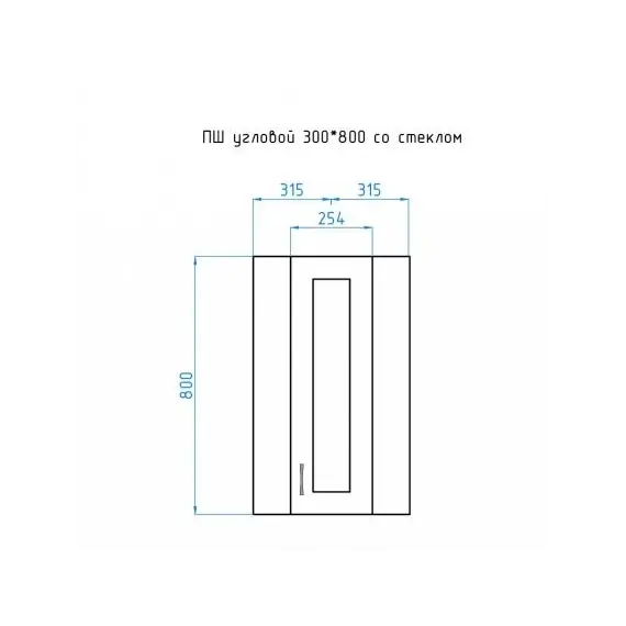 Шкаф с зеркальной вставкой Style Line  угловой