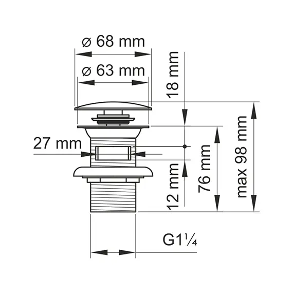 Донный клапан WasserKRAFT Mindel 8500 A153