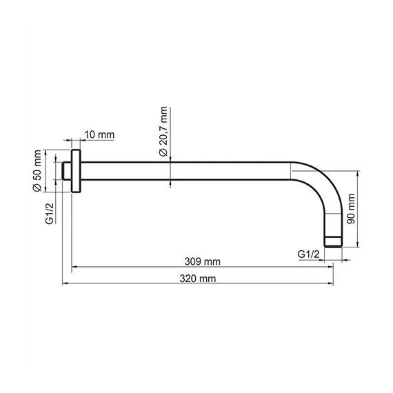 Верхний излив WasserKRAFT Elbe 7400 A079