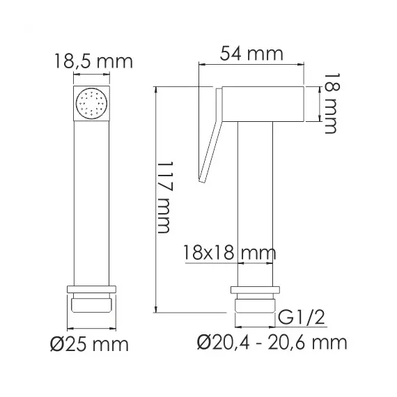 Лейка для гиг. душа WasserKRAFT A214