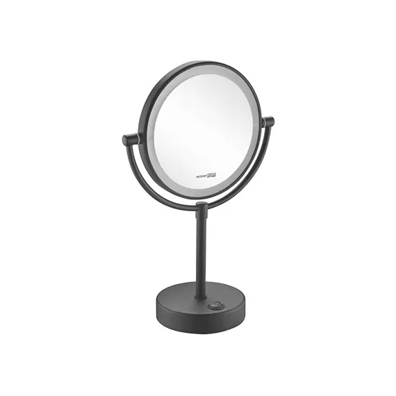 Зеркало с LED-подсветкой двухстороннее, стандартное и с 3-х кратным увеличением WasserKRAFT Elbe K-7200 K-1005BLACK