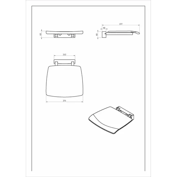 Складное сиденье для крепления на стену Black&White SN-0393