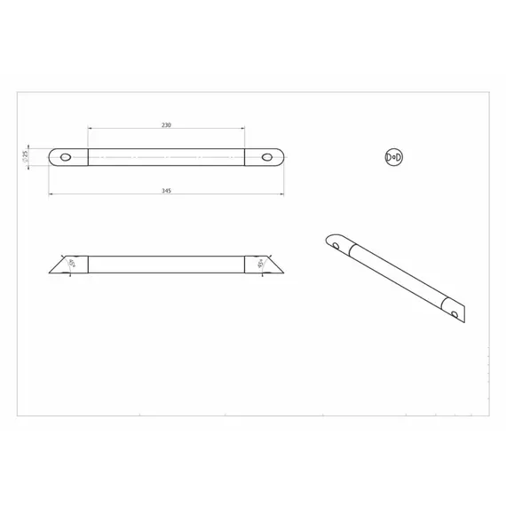 Универсальный угловой поручень для рук и стоп Black&White SN-1155