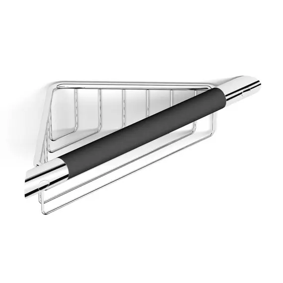 Угловой поручень с полкой для душевых принадлежностей Black&White SN-2155