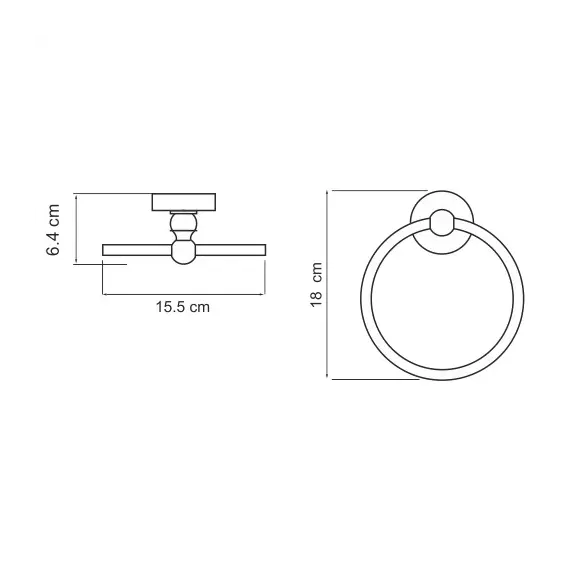 Держатель полотенец кольцо WasserKRAFT Nau  K-7760