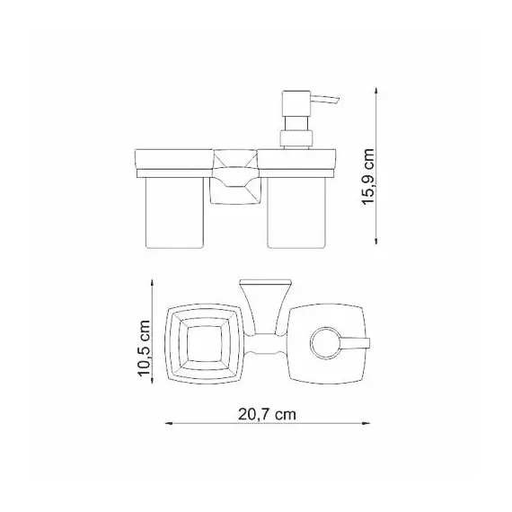 Держатель стакана и дозатора WasserKRAFT Wern K-2500 K-2589