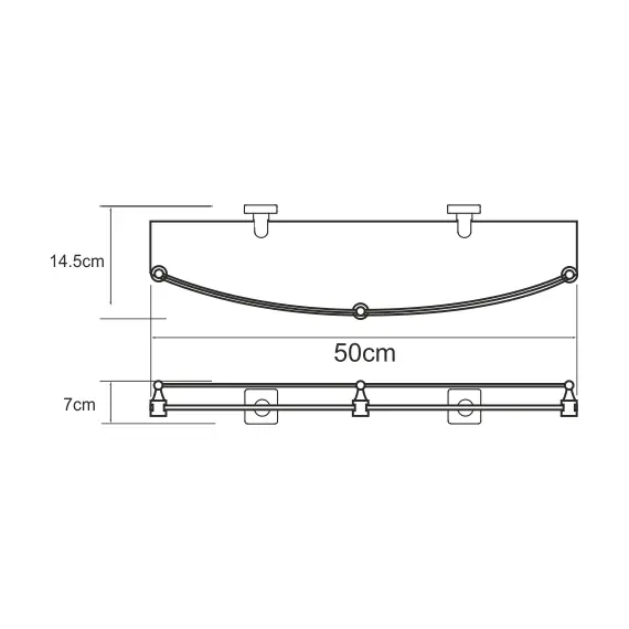 Полка стеклянная с бортиком WasserKRAFT Dill K-3900 K-3944