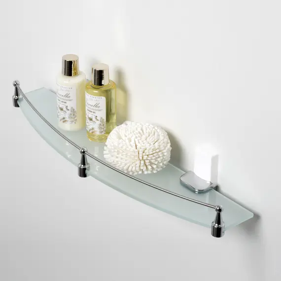 Полка стеклянная с бортиком WasserKRAFT Leine  K-5044WHITE