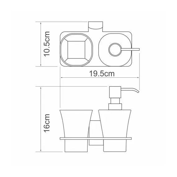 Держатель стакана и дозатора  WasserKRAFT Exter K-5200 K-5289